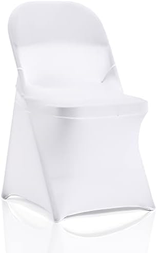 Bricia 12 PCS White Stretch Spandex Dining Chair Covers