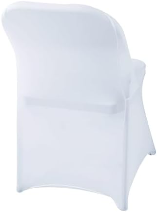 50 Pcs White Folding Chair Covers Universal Fit for Events and Parties
