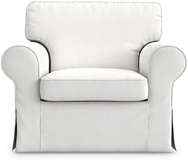MASTERS OF COVERS Ektorp Armchair Cotton Slipcover Replacement - Cotton White