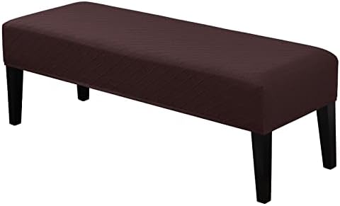 Lebaley Stretch Jacquard Bench Covers for Dining Chairs Dark Coffee