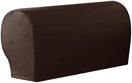 Vctops Waterproof Faux Pu Leather Armrest Covers Dark Coffee 2pcs