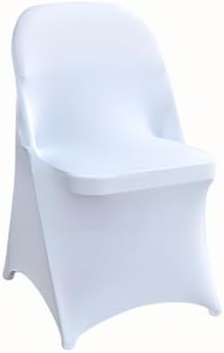 50 Pcs White Folding Chair Covers Universal Fit for Events and Parties