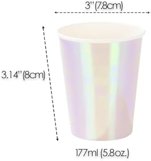 Talking Tables Pastel Iridescent Shiny Paper Cups 12 Pack