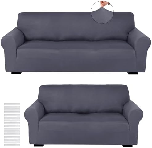 Peryiter 2 Pcs Loveseat Covers Set for Couch and Living Room Sofa