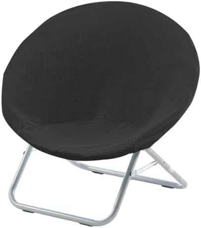 Stretch Round Saucer Chair Cover - Black Jacquard Slipcover for Moon Chair 1