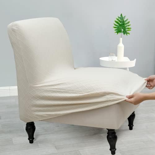 Iauddy Armless Accent Chair Slipcover with Jacquard Design