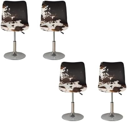 Brown Cow Print Barstool Covers with Backs