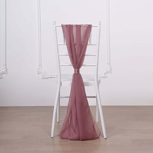 Efavormart 5 Pack Mauve Chiffon Chair Sashes