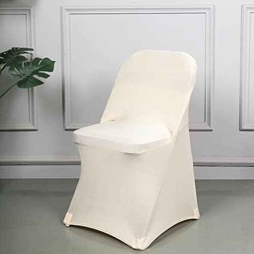 Stretchy Spandex Fitted Chair Cover for Dining Events Beige