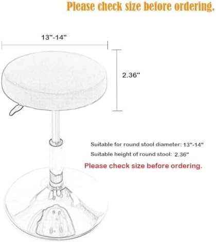 Cyan Blue Round Stool Slipcover Canvas Cover