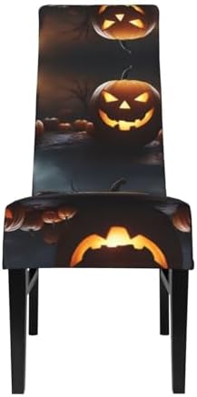 Halloween Pumpkin Print Dining Chair Slipcover