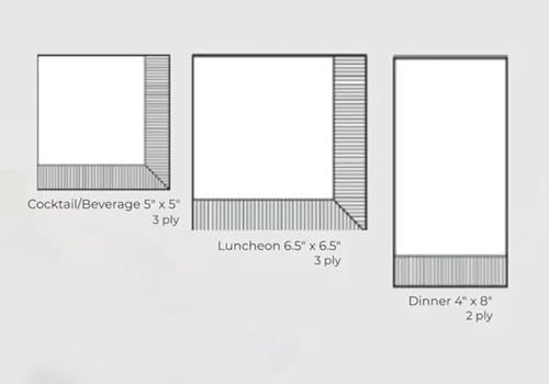 Ihr Ideal Home 3-Ply Cocktail Napkins 5x5 20 Count Stripers Pack