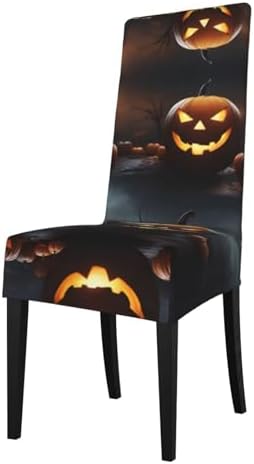Halloween Pumpkin Print Dining Chair Slipcover
