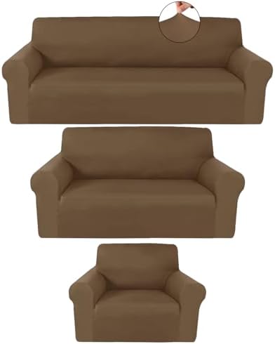 Peryiter 3 Pcs Slipcover Set for Couch Furniture Covers