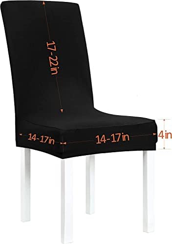 Obstal Black Chair Covers 6 Pack Universal Stretch Spandex