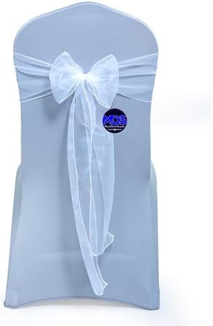 100 Pack Organza Chair Sashes Bows for Wedding Reception Event Banquets