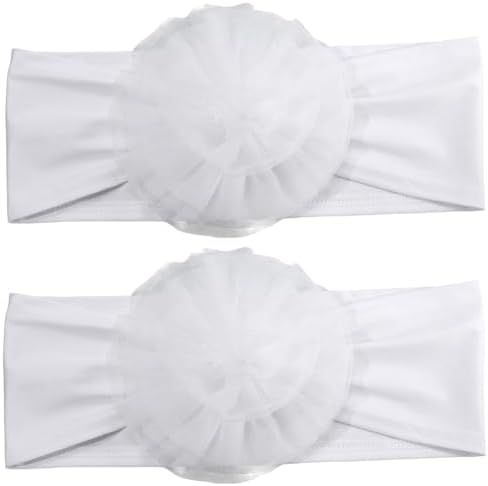 2PCS White Chair Back Bows Elastic Sashes for Wedding Events