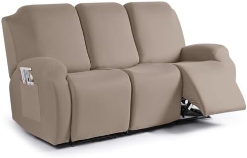 TAOCOCO 3 Piece Recliner Sofa Slipcover Khaki 1
