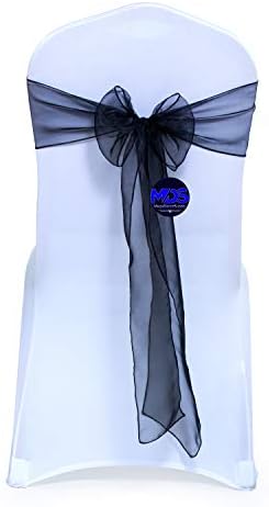 MDS Pack of 100 Black Organza Chair Sashes