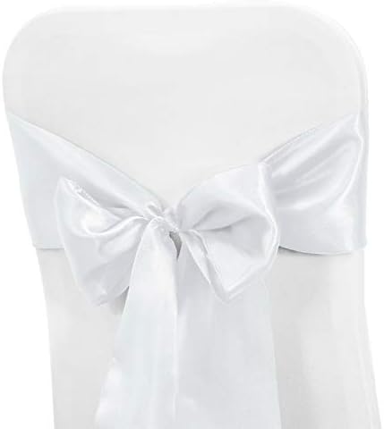 Obstal 10PCS Satin Chair Sashes Bows for Wedding Reception