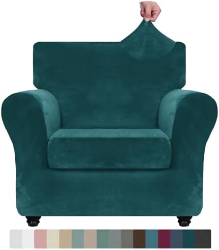 ZNSAYOTX Velvet Chair Slipcovers with Arms 2 Piece