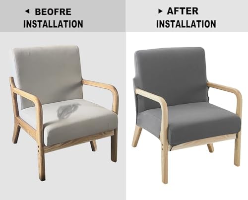 Deisy Dee Mid-Century Modern Chair Cover Dark Grey