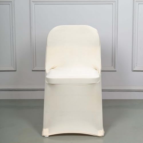 Stretchy Spandex Fitted Chair Cover for Dining Events Beige