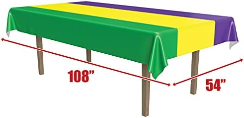 Beistle Mardi Gras Plastic Tablecover 54x108