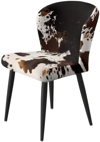 Brown Cow Print Barstool Covers with Backs