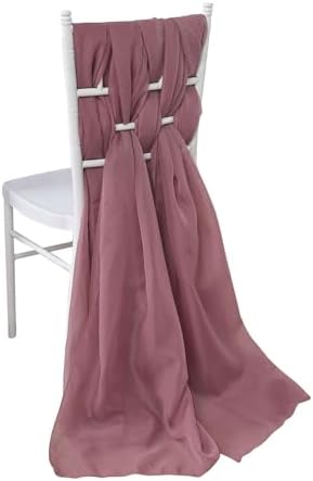 Efavormart 5 Pack Mauve Chiffon Chair Sashes