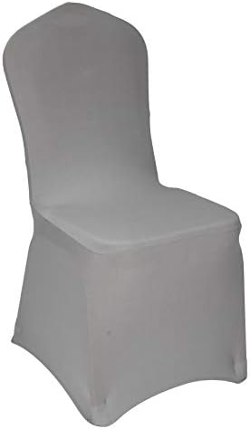 WELMATCH Silver Stretch Spandex Chair Covers 24 PCS