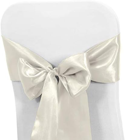 Obstal 50 PCS Satin Chair Sashes Bows for Wedding Reception 1