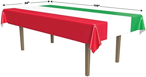 Beistle Italian Red White and Green Table Cover