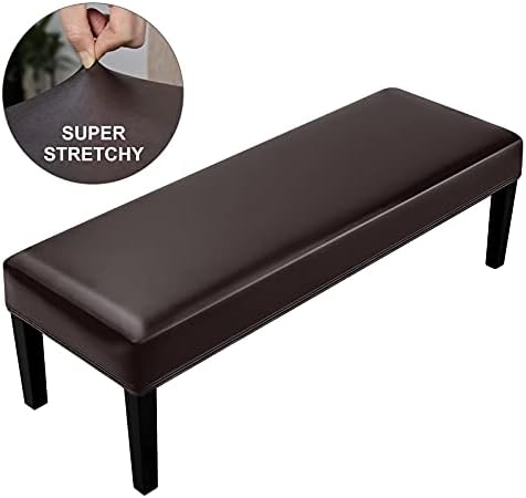 Dining Bench Covers Waterproof PU Leather Slipcover for Upholstered Benches
