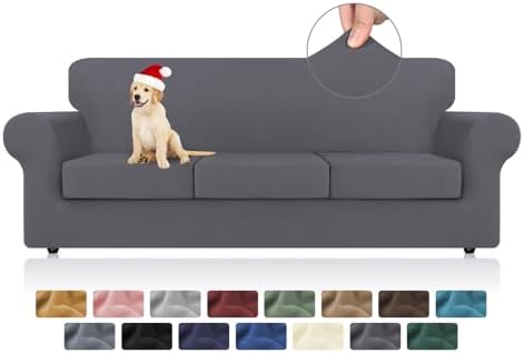 KEKUOU 4 Piece Stretch Couch Covers Pet Friendly Washable