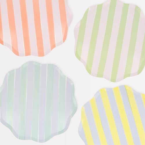 Meri Meri Pastel Striped Paper Plates Pack of 8 1
