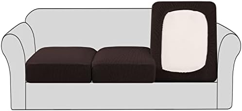H Versailtex Super Stretch Sofa Slipcover Set of 3 Chocolate