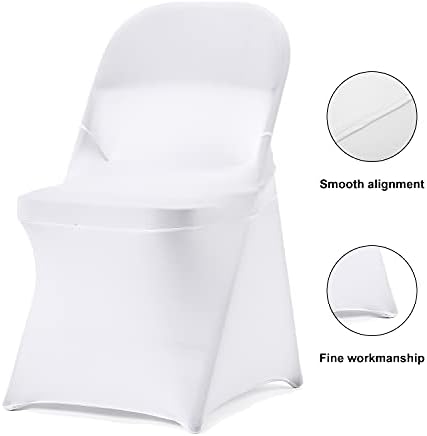 Bricia 12 PCS White Stretch Spandex Dining Chair Covers