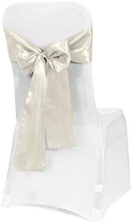 Obstal 50 PCS Satin Chair Sashes Bows for Wedding Reception 1