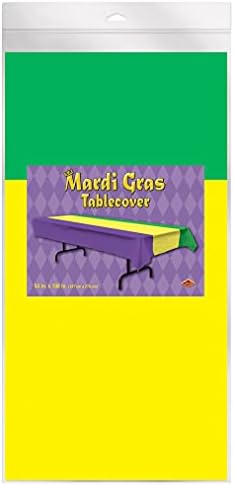 Beistle Mardi Gras Plastic Tablecover 54x108