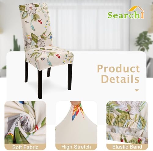 SearchI Dining Chair Covers Set of 6 Spandex Stretch Removable Washable 1