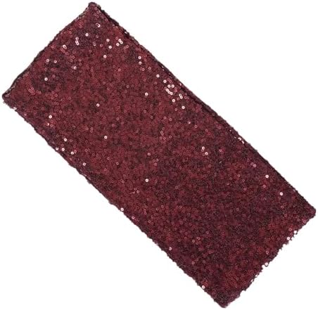 Efavormart 5 Pack Burgundy Sequin Chair Sashes 1