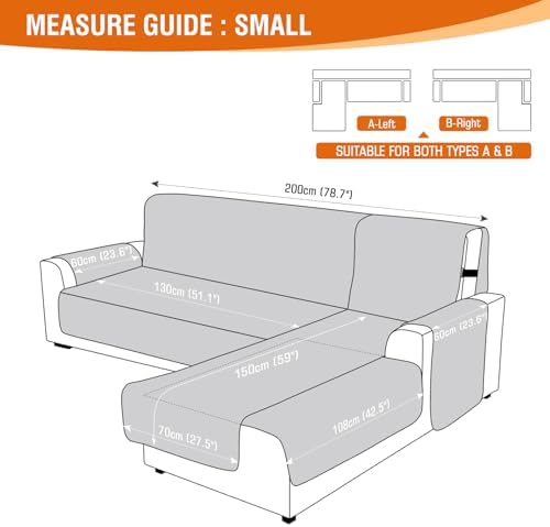 VANSOFY L Shaped Sofa Slipcover 3pcs Reversible Waterproof Cover