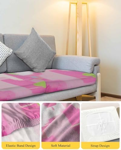 Pink Modern Stretch Sofa Cushion Cover Replacement 1 Pcs