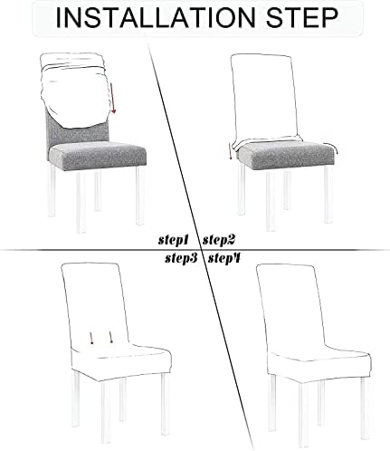 Obstal Black Chair Covers 6 Pack Universal Stretch Spandex