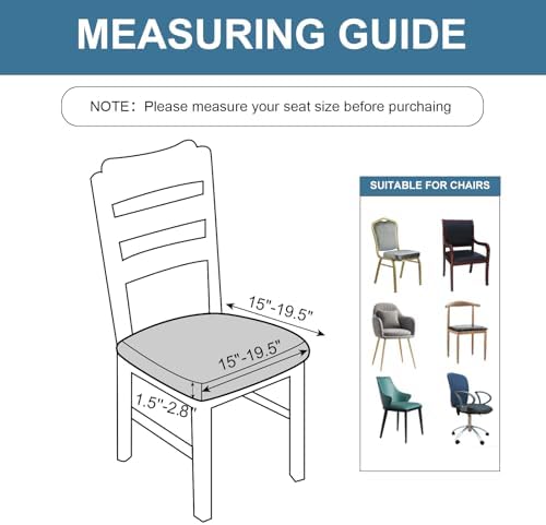 Genina Waterproof Dining Chair Covers 6PCS Warm Gray 1