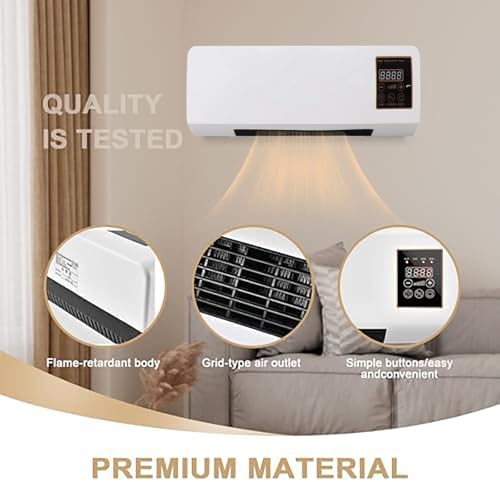 Electric Wall Heater with Digital Display and Remote Control