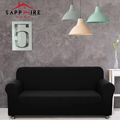 Sapphire Home 2-Piece Sofa and Loveseat Slipcovers Set Black