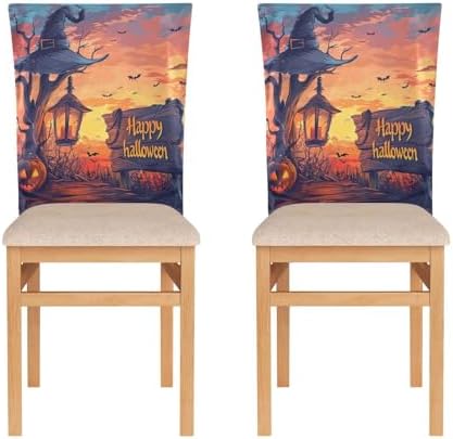 YETTASBIN Happy Halloween Chair Back Cover Set of 6