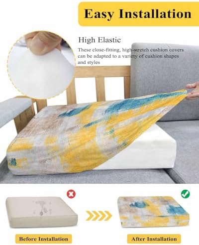 Kewadony Abstract Canvas Sofa Seat Covers Large Washable